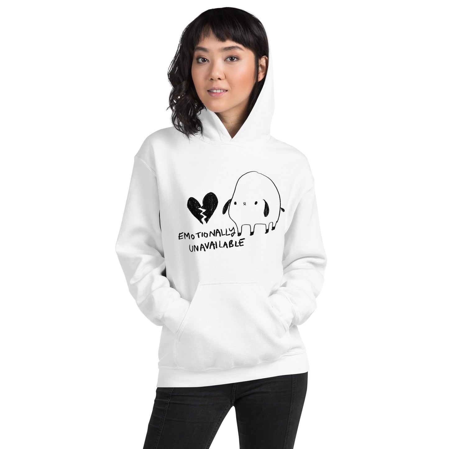 EMOTIONALLY UNAVAILABLE HOODIE - Light colors