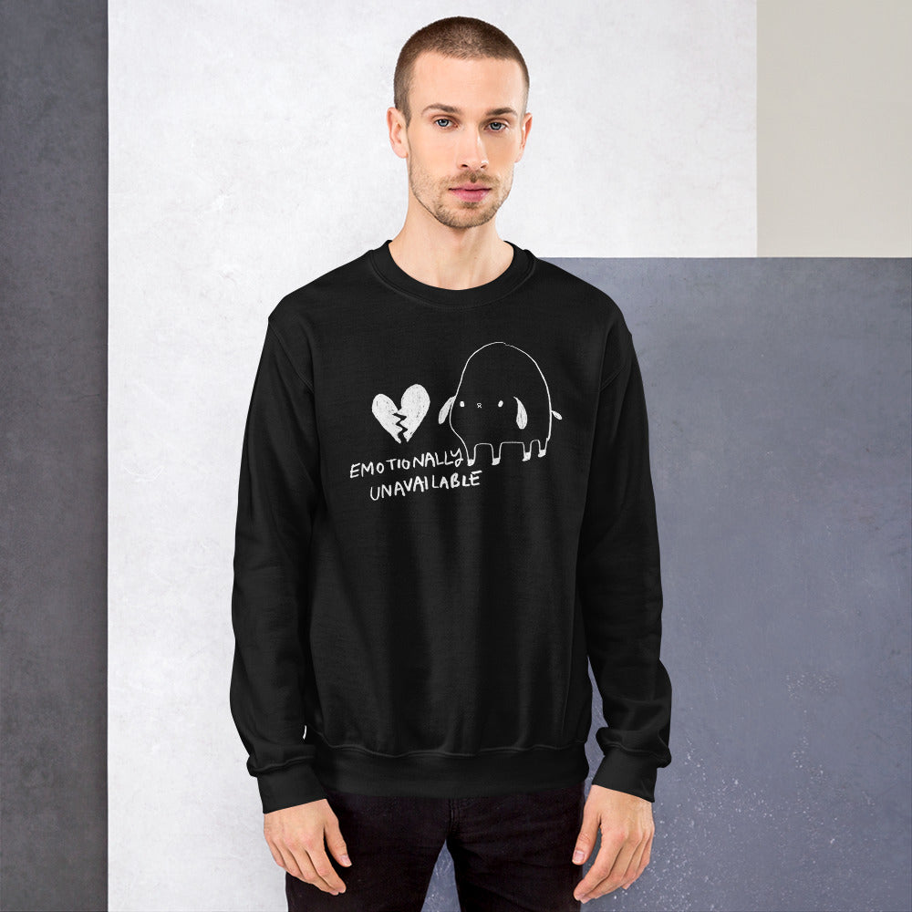 EMOTIONALLY UNAVAILABLE SWEATSHIRT - Dark colors. – Imaginary Friend